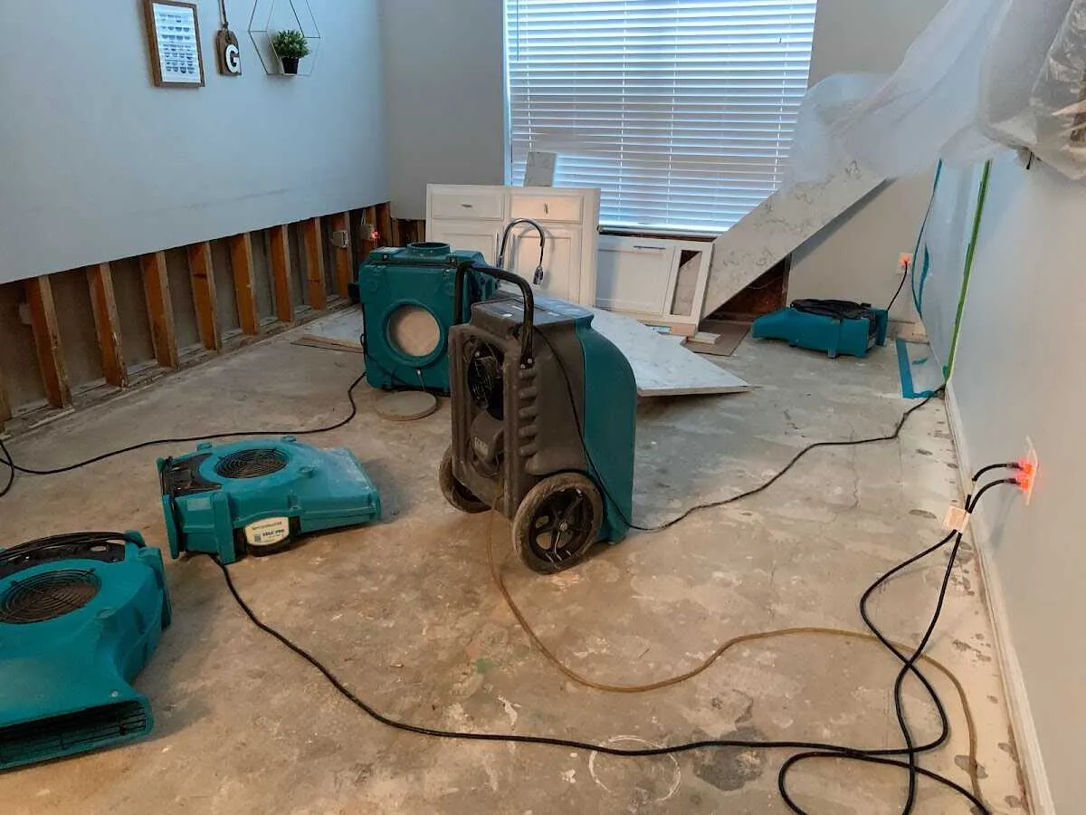 Dehumidifier in flood-cut room for Water Extraction & Removal in West Bridgewater